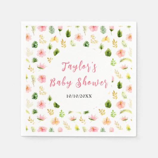 Tropical Jungle Floral Baby Shower Servet (Voorkant)