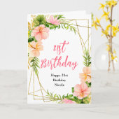 Tropical Jungle Floral Birthday Kaart (Gele Bloem)