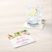 Tropical Jungle Floral Birthday Kartonnen Onderzetters (Insitu)