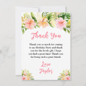 Tropical Jungle Floral Birthday Party Bedankkaart (Voorkant)