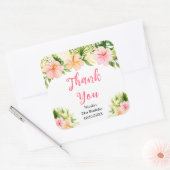 Tropical Jungle Floral Birthday Thank You Vierkante Sticker (Envelop)
