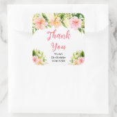 Tropical Jungle Floral Birthday Thank You Vierkante Sticker (Tas)