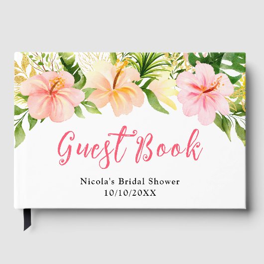 Tropical Jungle Floral Bridal Shower Gastenboek (Voorkant)