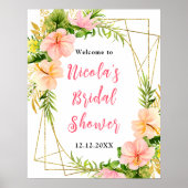Tropical Jungle Floral Bridal Shower Welcome Poster (Voorkant)