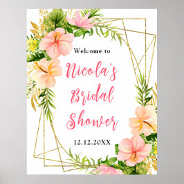 Tropical Jungle Floral Bridal Shower Welcome Poster