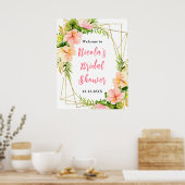 Tropical Jungle Floral Bridal Shower Welcome Poster (Keuken)