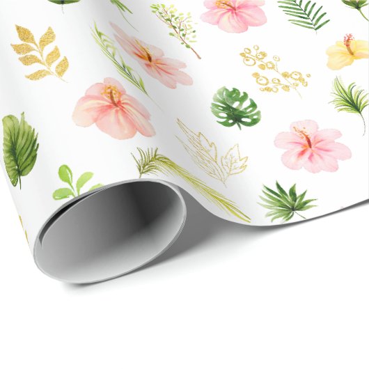 Tropical Jungle Floral Pattern Cadeaupapier (Rol Hoek)