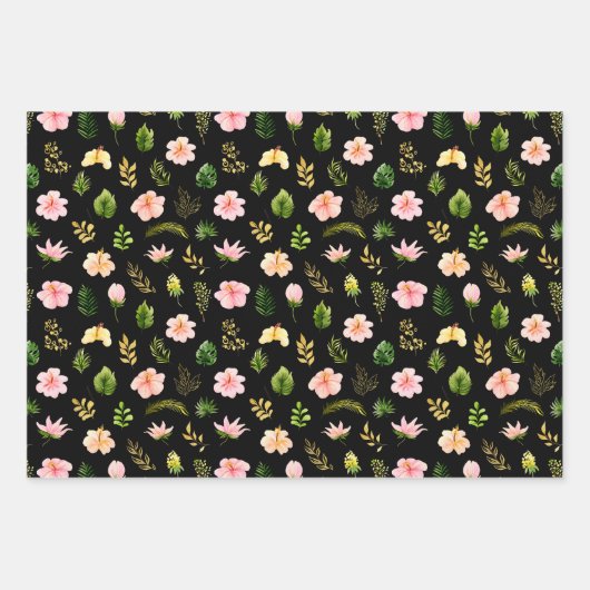 Tropical Jungle Floral Pattern Inpakpapier Vel (Voorkant 3)