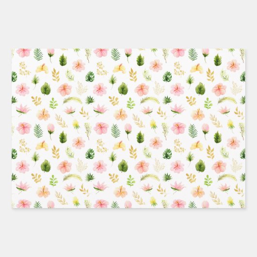 Tropical Jungle Floral Pattern Inpakpapier Vel (Voorkant)