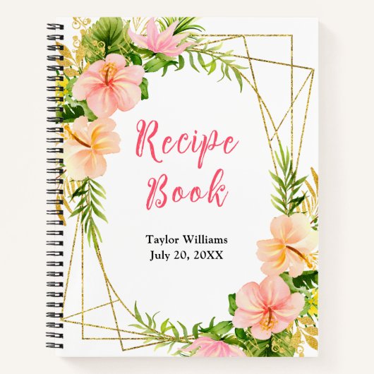 Tropical Jungle Floral Recipe Book Notitieboek (Voorkant)