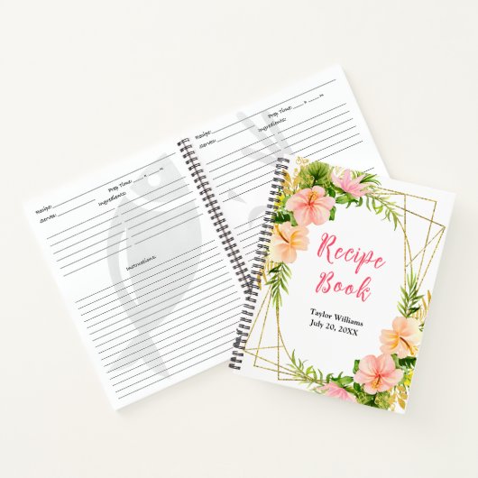Tropical Jungle Floral Recipe Book Notitieboek (Binnen)