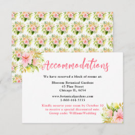 Tropical Jungle Floral Wedding Accommodations Informatiekaartje