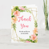 Tropical Jungle Floral Wedding Bedankkaart (Voorkant)