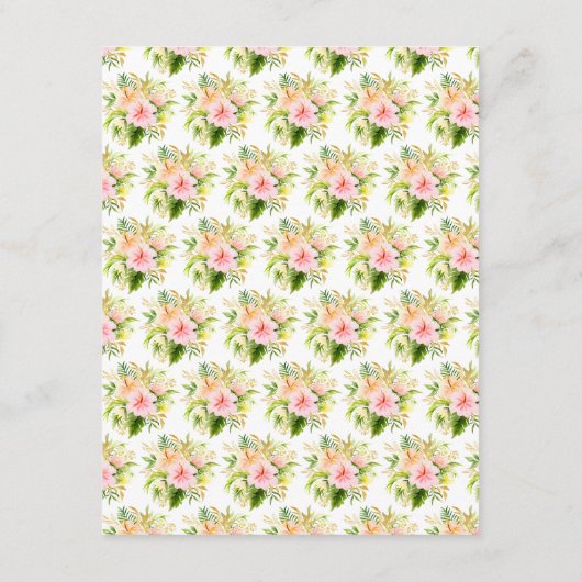 Tropical Jungle Floral Wedding Details Informatiekaartje (Achterkant)