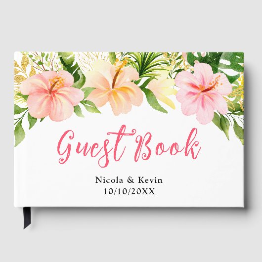 Tropical Jungle Floral Wedding Gastenboek (Voorkant)