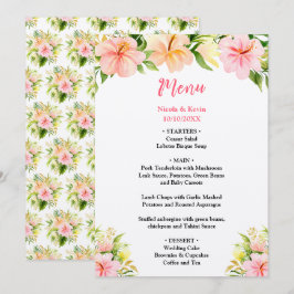 Tropical Jungle Floral Wedding Menu