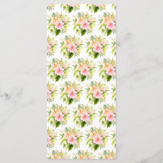 Tropical Jungle Floral Wedding Menu (Achterkant)