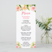 Tropical Jungle Floral Wedding Menu (Staand voorkant)
