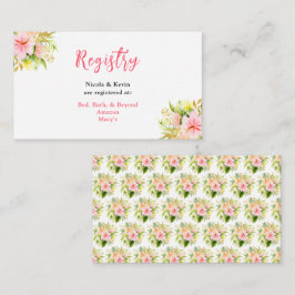 Tropical Jungle Floral Wedding Registry Informatiekaartje