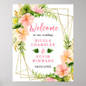 Tropical Jungle Floral Wedding Welcome Sign Poster (Voorkant)