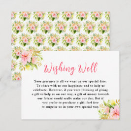 Tropical Jungle Floral Wedding Wishing Well Informatiekaartje