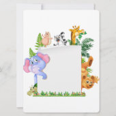 Tropical Jungle Safari Animals Boy Baby Shower  In Kaart (Achterkant)