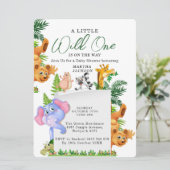 Tropical Jungle Safari Animals Boy Baby Shower  In Kaart (Staand voorkant)