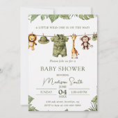Tropical Jungle Safari Animals Boy Baby Shower Kaart (Voorkant)