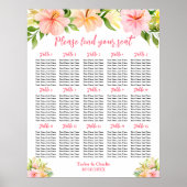 Tropical Jungle Wedding 15 Tables Seating Chart Poster (Voorkant)