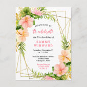 Tropical Jungle with Foliage Birthday Party Briefkaart (Voorkant)