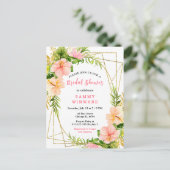 Tropical Jungle with Foliage Bridal Shower Briefkaart (Staand voorkant)