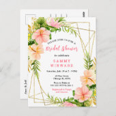 Tropical Jungle with Foliage Bridal Shower Briefkaart (Voorkant / Achterkant)