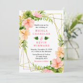 Tropical Jungle with Foliage Wedding Kaart (Staand voorkant)