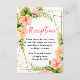 Tropical Jungle with Foliage Wedding Reception Informatiekaartje