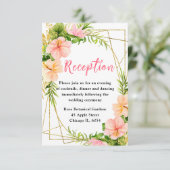 Tropical Jungle with Foliage Wedding Reception Informatiekaartje (Staand voorkant)
