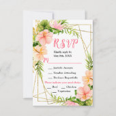 Tropical Jungle with Foliage Wedding RSVP Kaartje (Voorkant)