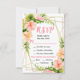 Tropical Jungle with Foliage Wedding RSVP Kaartje