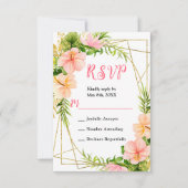 Tropical Jungle with Foliage Wedding RSVP Kaartje (Voorkant)