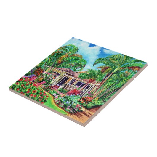 Tropical Kauai Beach House Ceramic Tile Tegeltje (Zijkant)