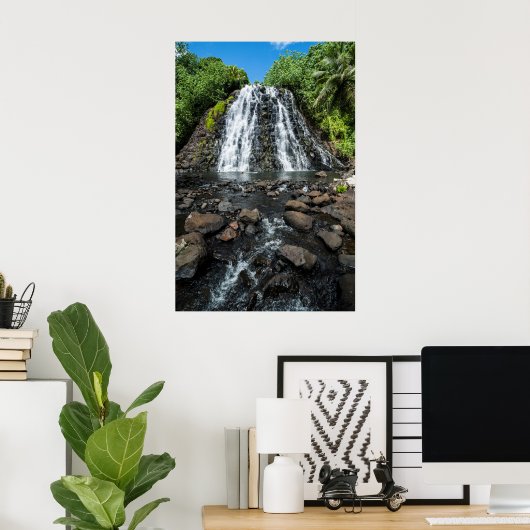 Tropical Kepirohi Waterfall Poster (Thuiskantoor)