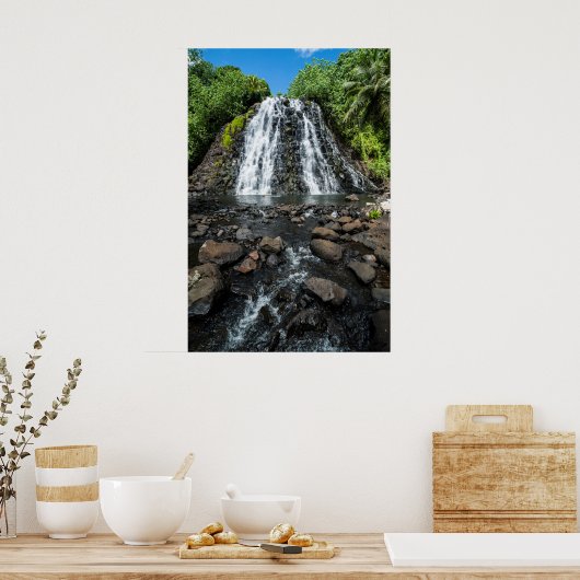 Tropical Kepirohi Waterfall Poster (Keuken)