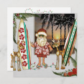 Tropical Kerstman Party uitnodiging (Voorkant / Achterkant)