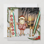 Tropical Kerstman Party uitnodiging (Voorkant)