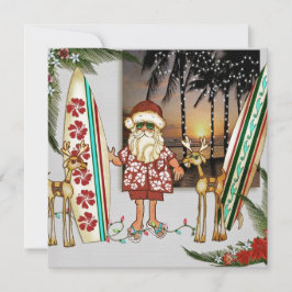 Tropical Kerstman Party uitnodiging