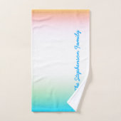 TROPICAL Koel Blauw Wit Verloop met Blauwe Tekst Bad Handdoek (Handdoek)