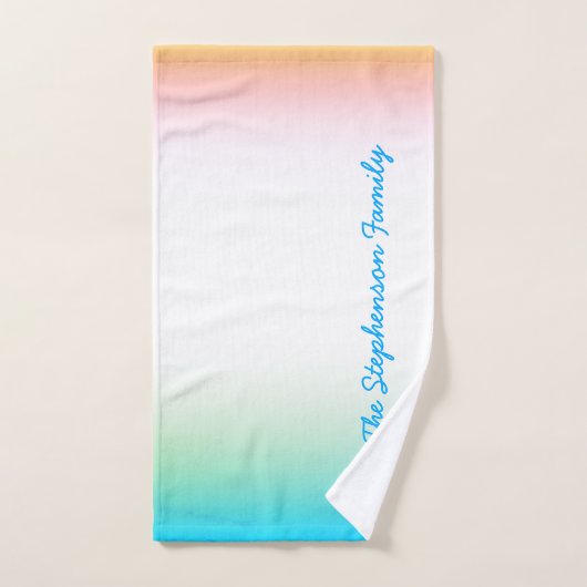 TROPICAL Koel Blauw Wit Verloop met Blauwe Tekst Bad Handdoek (Handdoek)