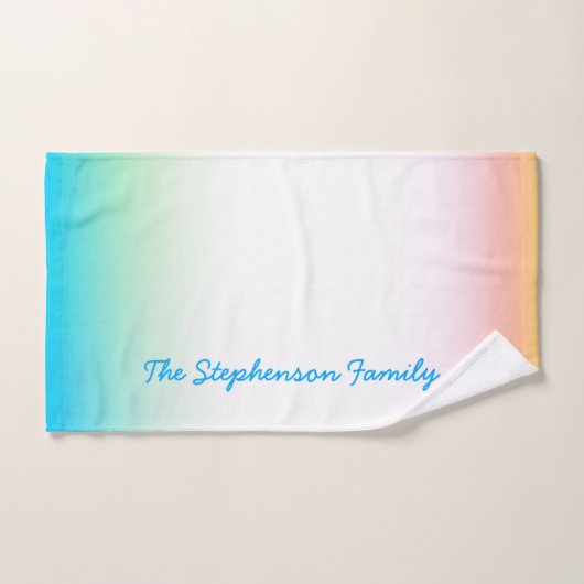 TROPICAL Koel Blauw Wit Verloop met Blauwe Tekst Bad Handdoek (Handdoek)