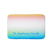 TROPICAL Koel Blauw Wit Verloop met Blauwe Tekst Badmat (Voorkant)