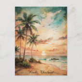 Tropical Krabi Thailand Beach Sunset Briefkaart (Voorkant)