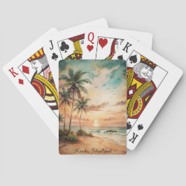 Tropical Krabi Thailand Beach Sunset Pokerkaarten